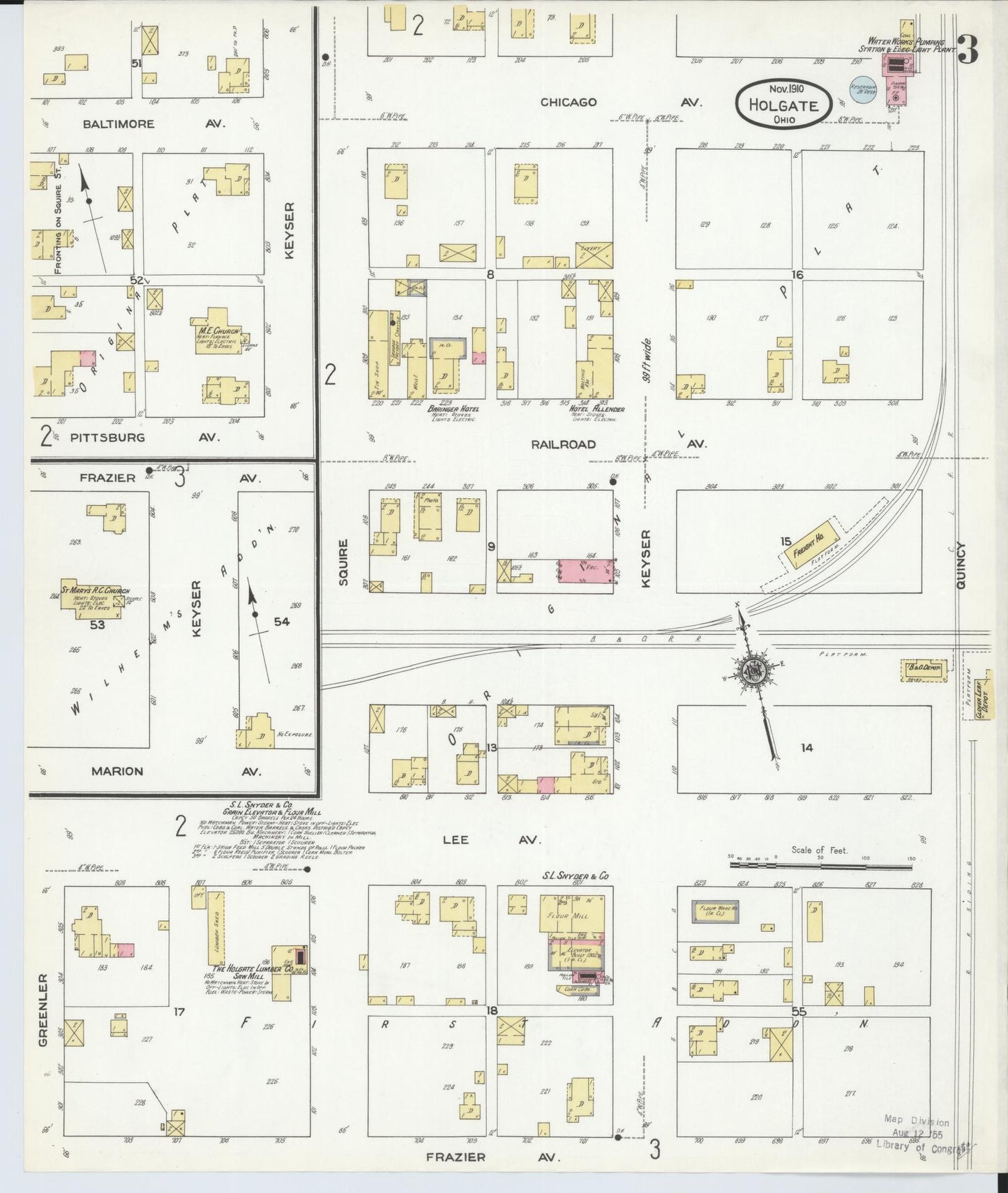 Sanborn Fire Insurance Map from Holgate, Henry County, Ohio (1910), Sheet #0003 - Historic Sanborn Fire Insurance Map Print, vintage old map wall art, antique decor, genealogy gift, Ohio Ohio map