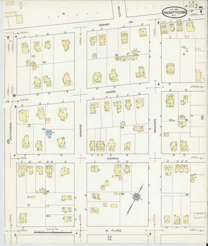 Sanborn Fire Insurance Map from Hackettstown, Warren County, New Jersey (1914), Sheet #0007 - Complete Map Set gallery image, historic Sanborn map, vintage wall art, New Jersey New Jersey
