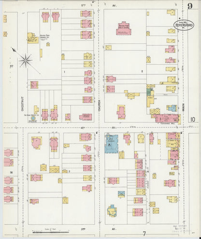 Sanborn Fire Insurance Map from Royersford, Montgomery County, Pennsylvania (1902), Sheet #0009 - Historic Sanborn Fire Insurance Map Print, vintage old map wall art, antique decor, genealogy gift, Pennsylvania Pennsylvania map