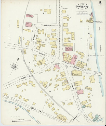 Sanborn Fire Insurance Map from New Hartford, Litchfield County, Connecticut (1897), Sheet #0002 - Complete Map Set gallery image, historic Sanborn map, vintage wall art, Connecticut Connecticut
