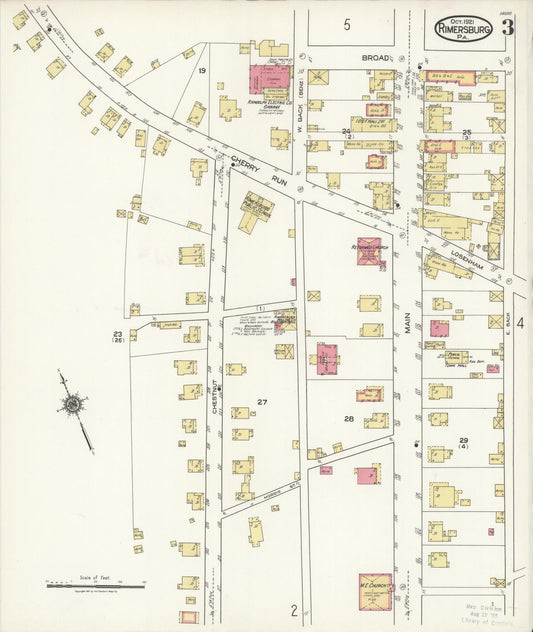 Sanborn Fire Insurance Map from Rimersburg, Clarion County, Pennsylvania (1921), Sheet #0003 - Historic Sanborn Fire Insurance Map Print, vintage old map wall art, antique decor, genealogy gift, Pennsylvania Pennsylvania map