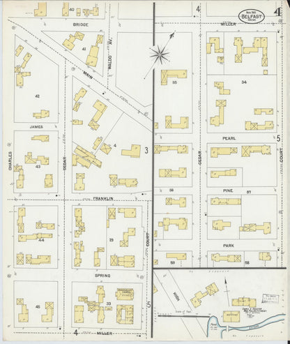 Sanborn Fire Insurance Map from Belfast, Waldo County, Maine (1901), Sheet #0004 - Complete Map Set gallery image, historic Sanborn map, vintage wall art, Maine Maine