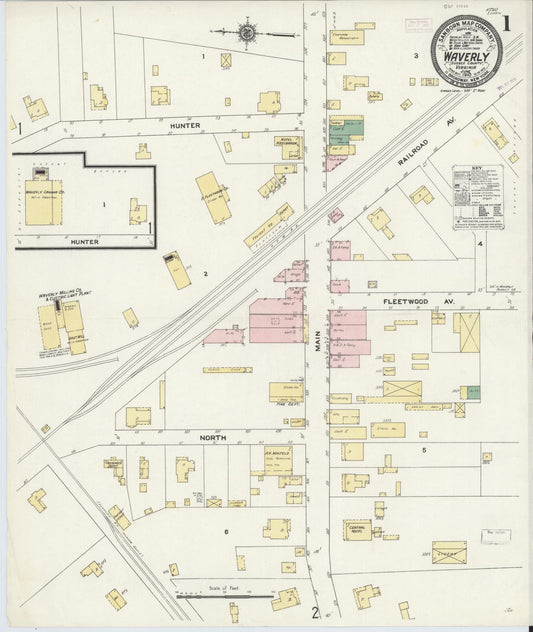Sanborn Fire Insurance Map from Waverly, Sussex County, Virginia (1910), Sheet #0001 - Complete Map Set gallery image, historic Sanborn map, vintage wall art, Virginia Virginia