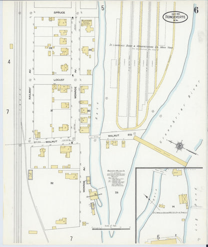 Sanborn Fire Insurance Map from Ronceverte, Greenbrier County, West Virginia (1910), Sheet #0006 - Complete Map Set gallery image, historic Sanborn map, vintage wall art, West Virginia West Virginia