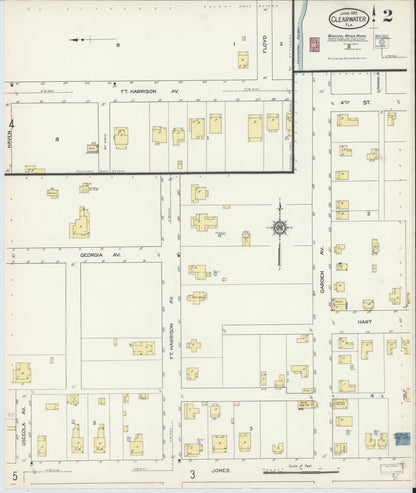 Sanborn Fire Insurance Map from Clearwater, Pinellas County, Florida (1913), Sheet #0002 - Complete Map Set gallery image, historic Sanborn map, vintage wall art, Florida Florida