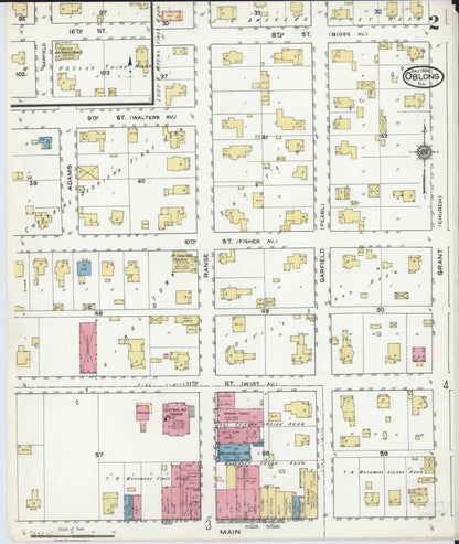 Sanborn Fire Insurance Map from Oblong, Crawford County, Illinois (1920), Sheet #0002 - Historic Sanborn Fire Insurance Map Print, vintage old map wall art, antique decor, genealogy gift, Illinois Illinois map