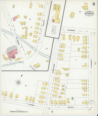 Sanborn Fire Insurance Map from Herkimer, Herkimer County, New York (1900), Sheet #0002 - Complete Map Set gallery image, historic Sanborn map, vintage wall art, New York New York