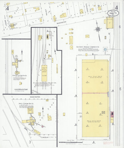 Sanborn Fire Insurance Map from Hayti, Pemiscot County, Missouri (1927), Sheet #0004 - Complete Map Set gallery image, historic Sanborn map, vintage wall art, Missouri Missouri