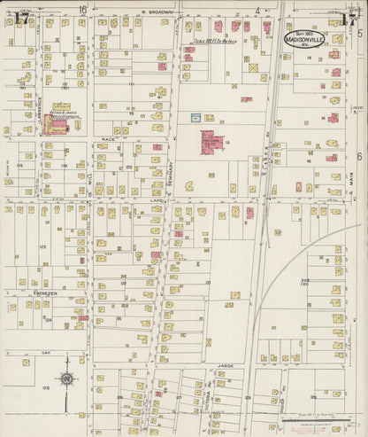 Sanborn Fire Insurance Map from Madisonville, Hopkins County, Kentucky (1923), Sheet #0017 - Complete Map Set gallery image, historic Sanborn map, vintage wall art, Kentucky Kentucky