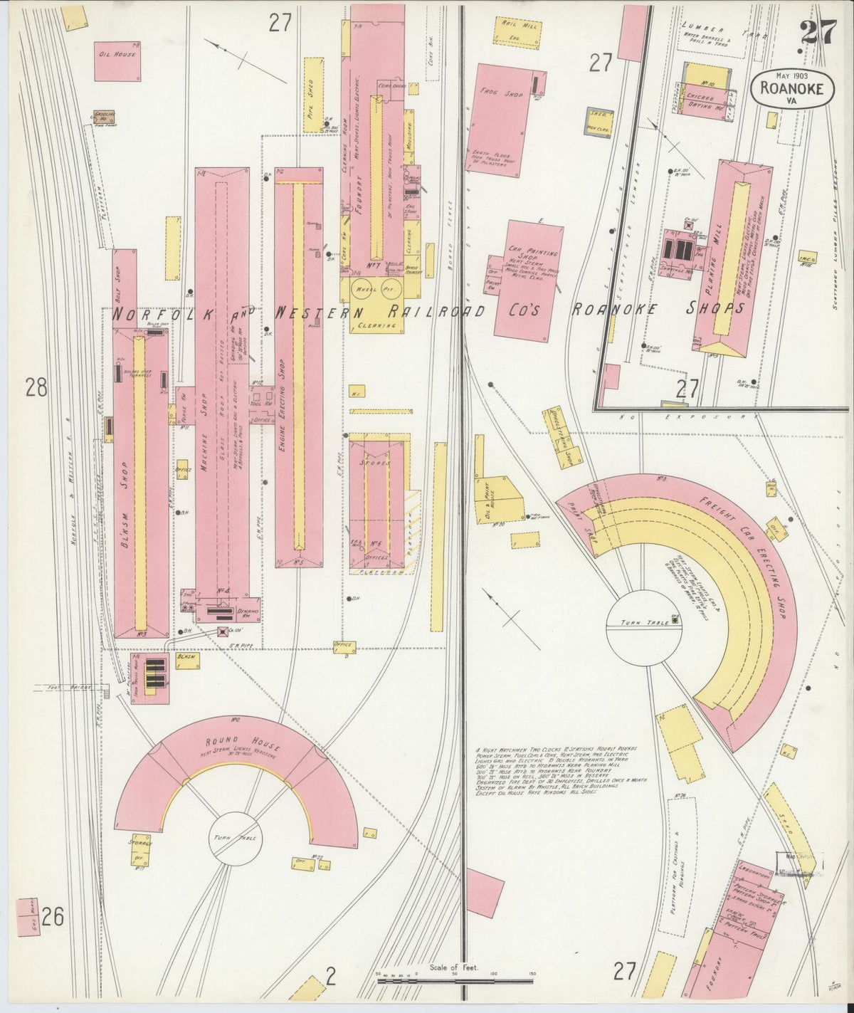 Sanborn Fire Insurance Map from Roanoke, Independent Cities, Virginia (1903), Sheet #0027 - Complete Map Set gallery image, historic Sanborn map, vintage wall art, Virginia Virginia