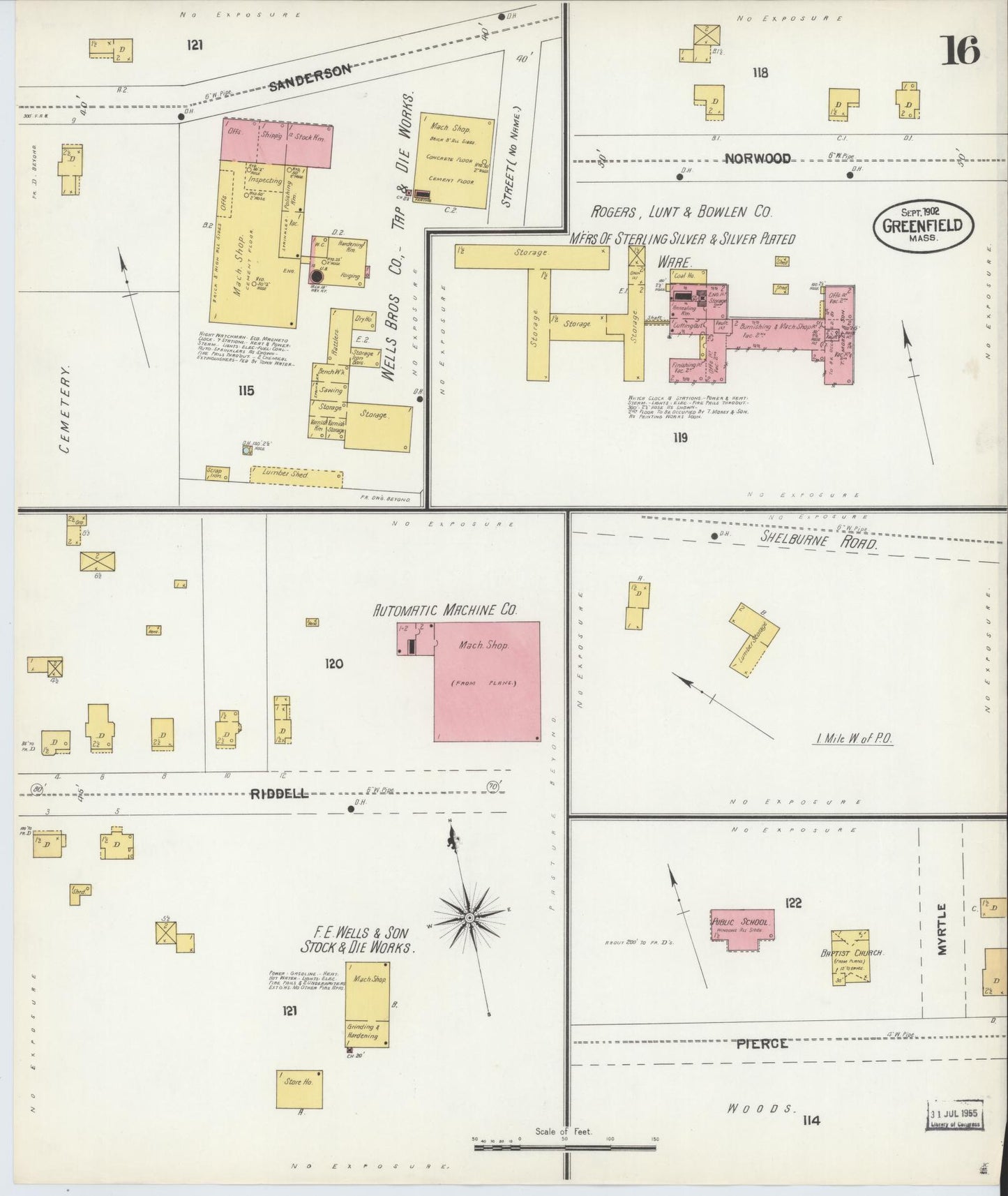 Sanborn Fire Insurance Map from Greenfield, Franklin County, Massachusetts (1902), Sheet #0015 - Historic Sanborn Fire Insurance Map Print, vintage old map wall art, antique decor, genealogy gift, Massachusetts Massachusetts map