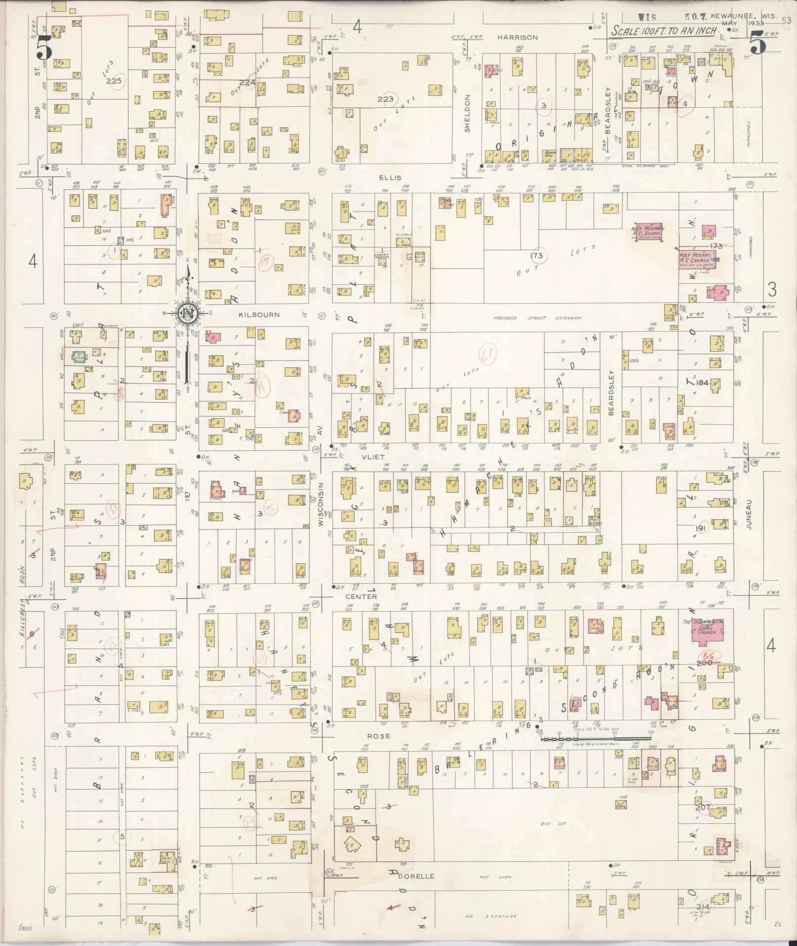 Sanborn Fire Insurance Map from Kewaunee, Kewaunee County, Wisconsin (1941), Sheet #0005 - Complete Map Set gallery image, historic Sanborn map, vintage wall art, Wisconsin Wisconsin