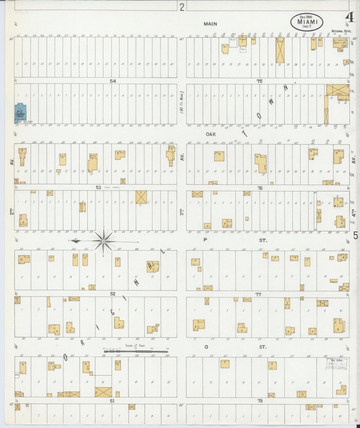 Sanborn Fire Insurance Map from Miami, Ottawa County, Oklahoma (1900), Sheet #0004 - Complete Map Set gallery image, historic Sanborn map, vintage wall art, Oklahoma Oklahoma