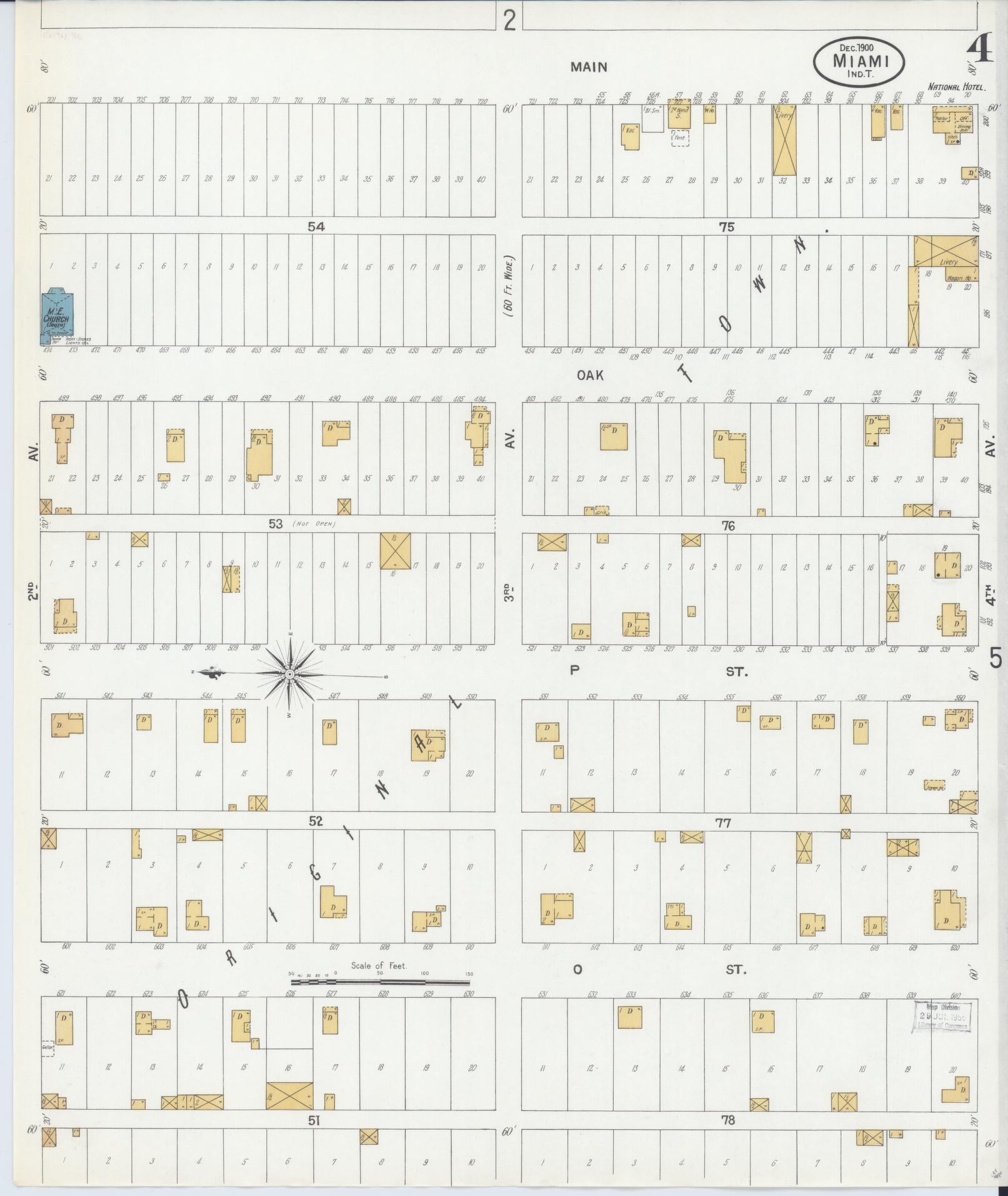 Sanborn Fire Insurance Map from Miami, Ottawa County, Oklahoma (1900), Sheet #0004 - Complete Map Set gallery image, historic Sanborn map, vintage wall art, Oklahoma Oklahoma