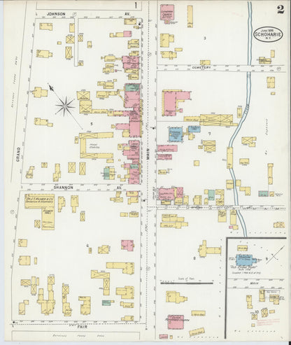 Sanborn Fire Insurance Map from Schoharie, Schoharie County, New York (1898), Sheet #0002 - Historic Sanborn Fire Insurance Map Print, vintage old map wall art, antique decor, genealogy gift, New York New York map