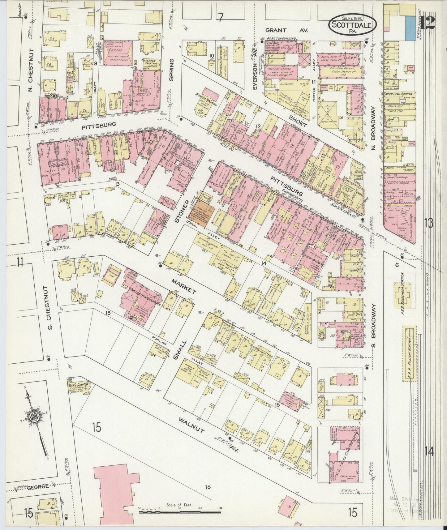 Sanborn Fire Insurance Map from Scottdale, Westmoreland County, Pennsylvania (1914), Sheet #0012 - Complete Map Set gallery image, historic Sanborn map, vintage wall art, Pennsylvania Pennsylvania
