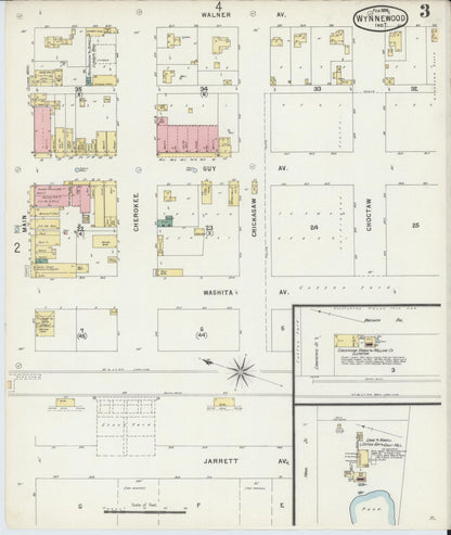 Sanborn Fire Insurance Map from Wynnewood, Garvin County, Oklahoma (1896), Sheet #0003 - Complete Map Set gallery image, historic Sanborn map, vintage wall art, Oklahoma Oklahoma