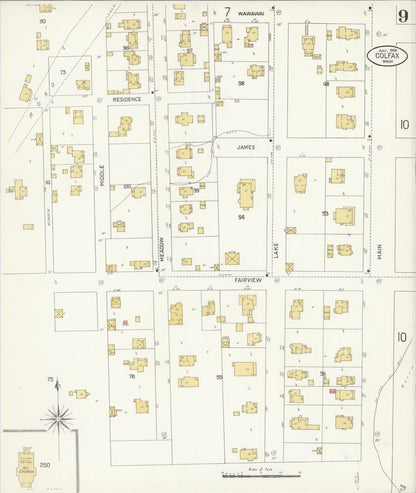 Sanborn Fire Insurance Map from Colfax, Whitman County, Washington (1908), Sheet #0009 - Complete Map Set gallery image, historic Sanborn map, vintage wall art, Washington Washington