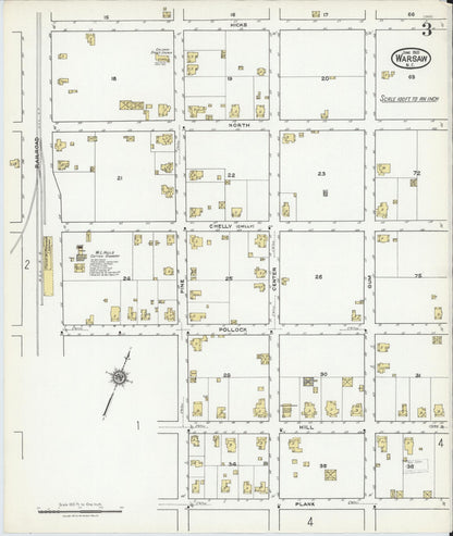 Sanborn Fire Insurance Map from Warsaw, Duplin County, North Carolina (1921), Sheet #0003 - Complete Map Set gallery image, historic Sanborn map, vintage wall art, North Carolina North Carolina