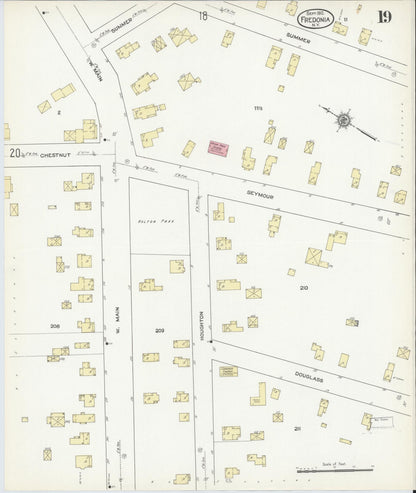 Sanborn Fire Insurance Map from Fredonia, Chautauqua County, New York (1912), Sheet #0019 - Historic Sanborn Fire Insurance Map Print, vintage old map wall art, antique decor, genealogy gift, New York New York map