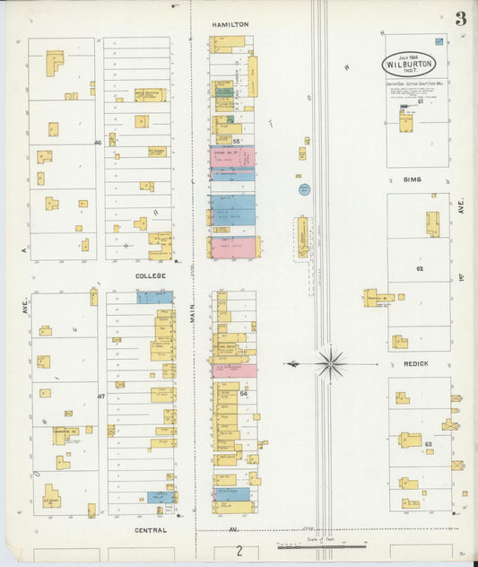 Sanborn Fire Insurance Map from Wilburton, Latimer County, Oklahoma (1904), Sheet #0003 - Historic Sanborn Fire Insurance Map Print, vintage old map wall art, antique decor, genealogy gift, Oklahoma Oklahoma map