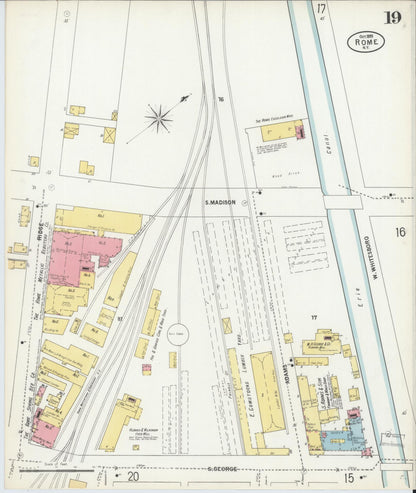 Sanborn Fire Insurance Map from Rome, Oneida County, New York (1899), Sheet #0019 - Complete Map Set gallery image, historic Sanborn map, vintage wall art, New York New York