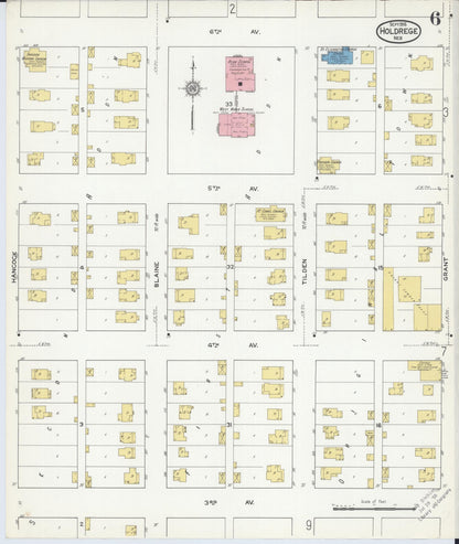 Sanborn Fire Insurance Map from Holdrege, Phelps County, Nebraska (1915), Sheet #0006 - Complete Map Set gallery image, historic Sanborn map, vintage wall art, Nebraska Nebraska