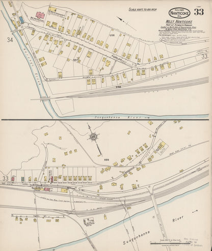 Sanborn Fire Insurance Map from Nanticoke, Luzerne County, Pennsylvania (1920), Sheet #0033 - Complete Map Set gallery image, historic Sanborn map, vintage wall art, Pennsylvania Pennsylvania