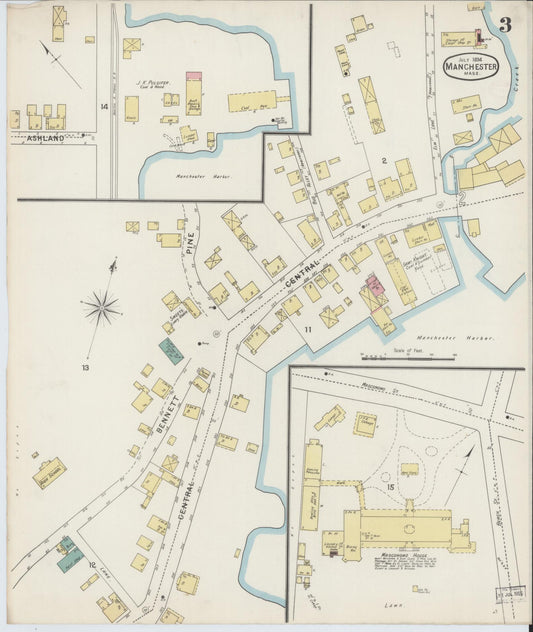 Sanborn Fire Insurance Map from Manchester, Essex County, Massachusetts. (1894), Sheet 3 – Historic Sanborn Fire Insurance Map Print