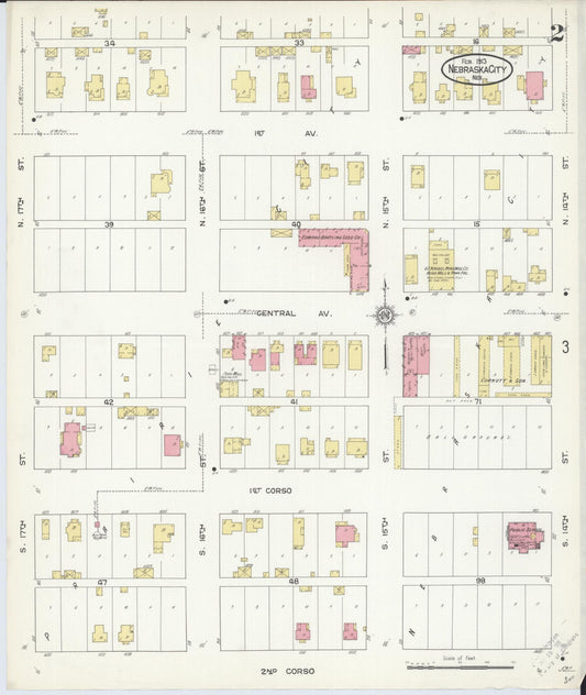 Sanborn Fire Insurance Map from Nebraska City, Otoe County, Nebraska (1913), Sheet #0002 - Historic Sanborn Fire Insurance Map Print, vintage old map wall art, antique decor, genealogy gift, Nebraska Nebraska map