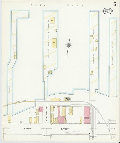 Sanborn Fire Insurance Map from Dunkirk, Chautauqua County, New York (1910), Sheet #0005 - Complete Map Set gallery image, historic Sanborn map, vintage wall art, New York New York