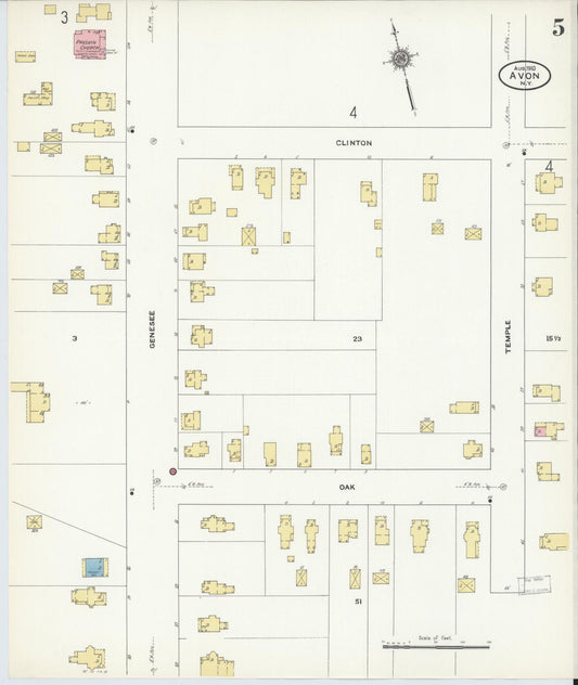 Sanborn Fire Insurance Map from Avon, Livingston County, New York (1910), Sheet #0005 - Historic Sanborn Fire Insurance Map Print, vintage old map wall art, antique decor, genealogy gift, New York New York map