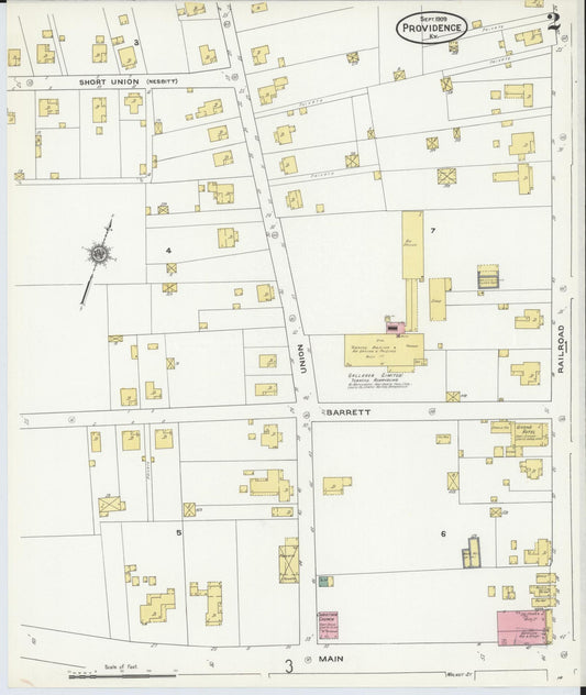 Sanborn Fire Insurance Map from Providence, Webster County, Kentucky (1909), Sheet #0002 - Historic Sanborn Fire Insurance Map Print, vintage old map wall art, antique decor, genealogy gift, Kentucky Kentucky map