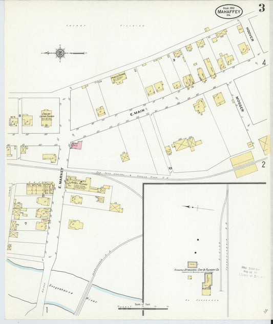 Sanborn Fire Insurance Map from Mahaffly, Clearfield County, Pennsylvania (1910), Sheet #0003 - Historic Sanborn Fire Insurance Map Print, vintage old map wall art, antique decor, genealogy gift, Pennsylvania Pennsylvania map