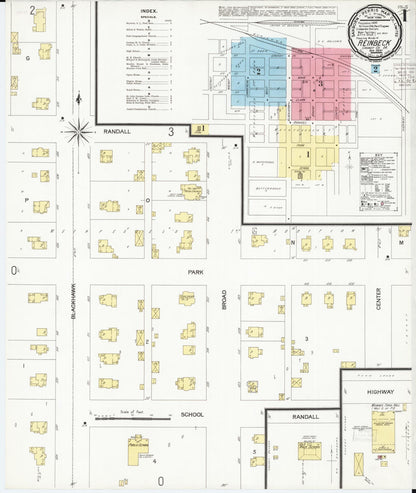 Sanborn Fire Insurance Map from Reinbeck, Grundy County, Iowa (1900), Sheet #0001 - Historic Sanborn Fire Insurance Map Print, vintage old map wall art
