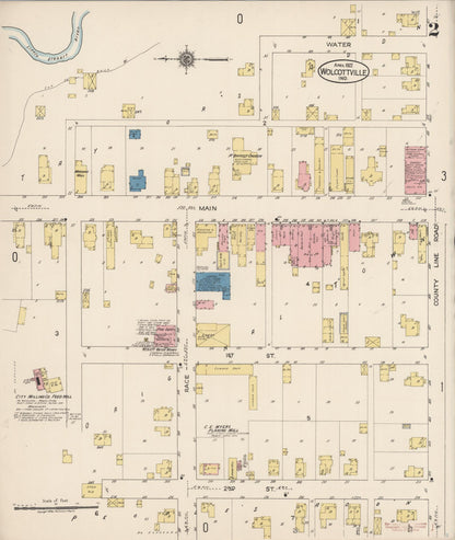 Sanborn Fire Insurance Map from Wolcottville, Noble And LaGrange Counties, Indiana (1922), Sheet #0002 - Historic Sanborn Fire Insurance Map Print, vintage old map wall art, antique decor, genealogy gift, Indiana Indiana map