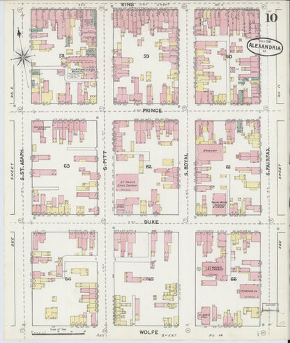 Sanborn Fire Insurance Map from Alexandria, Independent Cities, Virginia (1891), Sheet #0010 - Complete Map Set gallery image, historic Sanborn map, vintage wall art, Virginia Virginia