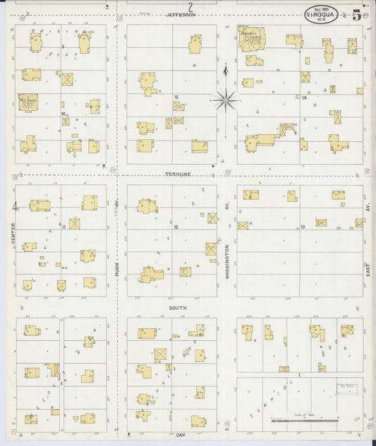 Sanborn Fire Insurance Map from Viroqua, Vernon County, Wisconsin (1905), Sheet #0005 - Historic Sanborn Fire Insurance Map Print, vintage old map wall art, antique decor, genealogy gift, Wisconsin Wisconsin map