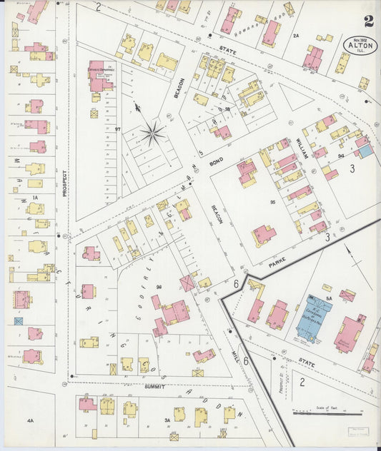 Sanborn Fire Insurance Map from Alton, Madison County, Illinois (1902), Sheet #0002 - Historic Sanborn Fire Insurance Map Print, vintage old map wall art, antique decor, genealogy gift, Illinois Illinois map