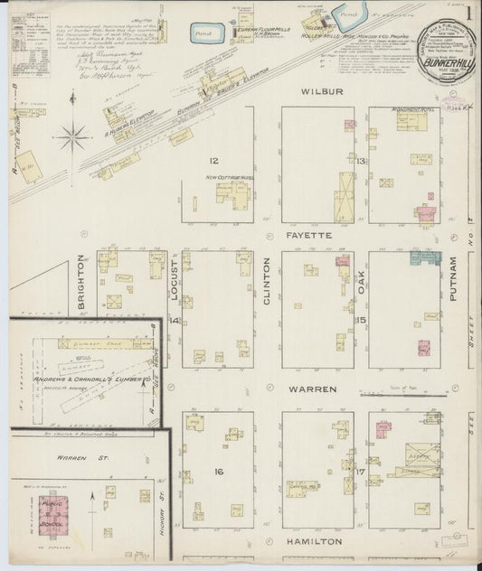 Sanborn Fire Insurance Map from Bunker Hill, Macoupin County, Illinois. (1886) – Map View