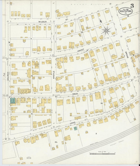 Sanborn Fire Insurance Map from South Fork, Cambria County, Pennsylvania (1905), Sheet #0003 - Historic Sanborn Fire Insurance Map Print, vintage old map wall art, antique decor, genealogy gift, Pennsylvania Pennsylvania map