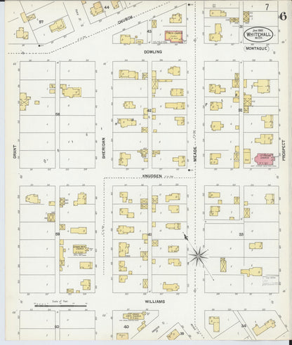 Sanborn Fire Insurance Map from Whitehall, Muskegon County, Michigan (1902), Sheet #0006 - Historic Sanborn Fire Insurance Map Print, vintage old map wall art, antique decor, genealogy gift, Michigan Michigan map