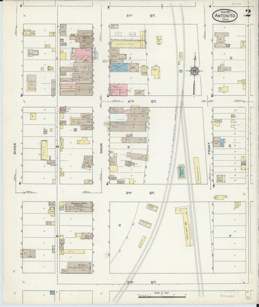 Sanborn Fire Insurance Map from Antonito, Conejos County, Colorado (1914), Sheet #0002 - Historic Sanborn Fire Insurance Map Print, vintage old map wall art, antique decor, genealogy gift, Colorado Colorado map