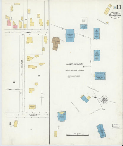 Sanborn Fire Insurance Map from Hamilton, Madison County, New York (1906), Sheet #0011 - Historic Sanborn Fire Insurance Map Print, vintage old map wall art, antique decor, genealogy gift, New York New York map