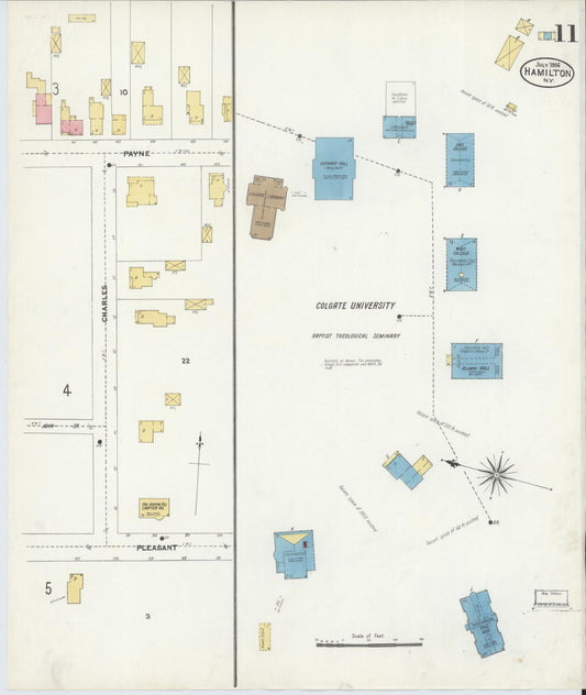 Sanborn Fire Insurance Map from Hamilton, Madison County, New York (1906), Sheet #0011 - Historic Sanborn Fire Insurance Map Print, vintage old map wall art, antique decor, genealogy gift, New York New York map