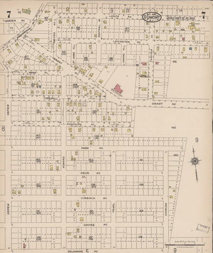 Sanborn Fire Insurance Map from Dumont, Bergen County, New Jersey (1922), Sheet #0007 - Complete Map Set gallery image, historic Sanborn map, vintage wall art, New Jersey New Jersey
