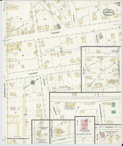 Sanborn Fire Insurance Map from Morton, Tazewell County, Illinois (1910), Sheet #0002 - Complete Map Set gallery image, historic Sanborn map, vintage wall art, Illinois Illinois