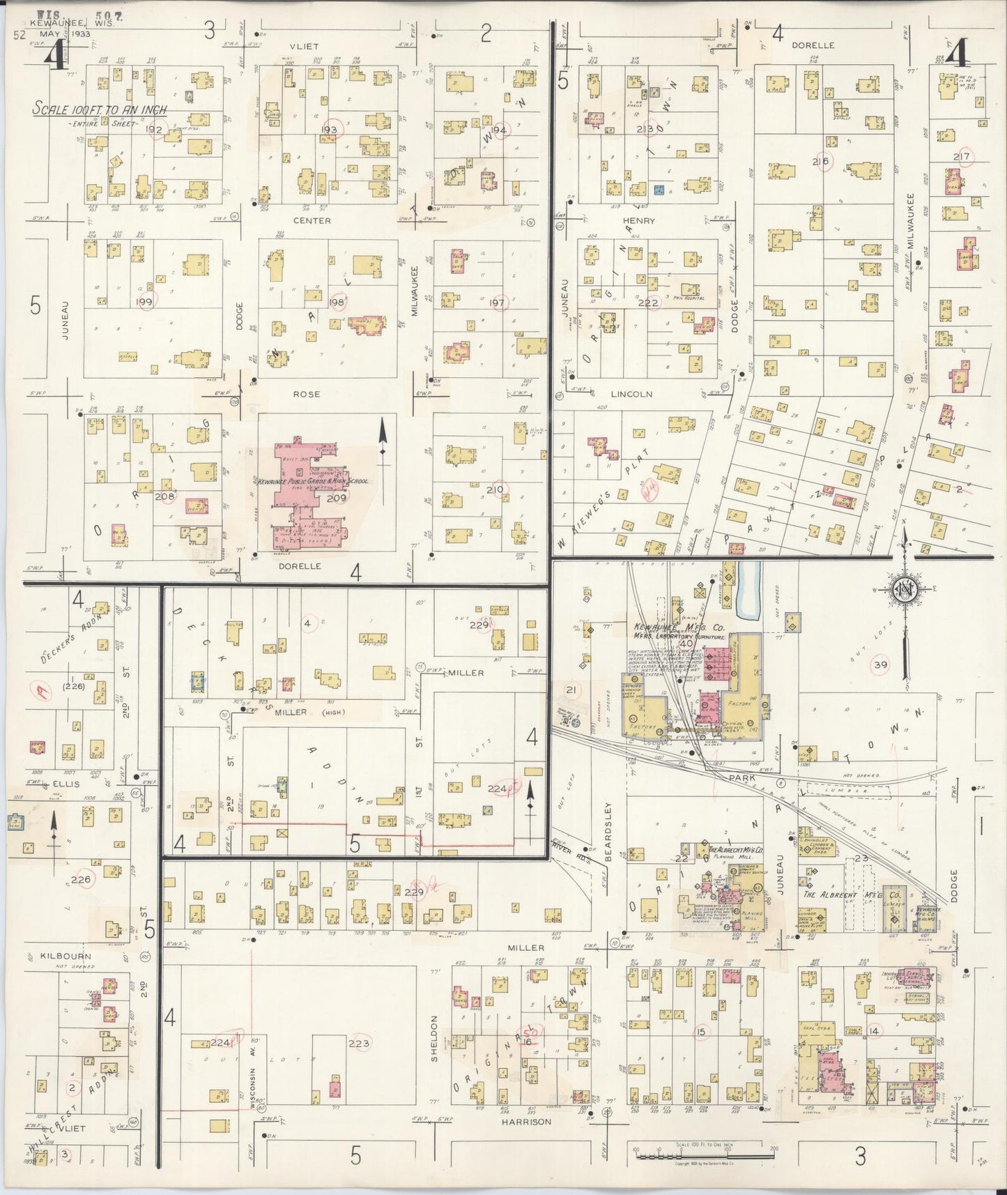 Sanborn Fire Insurance Map from Kewaunee, Kewaunee County, Wisconsin (1941), Sheet #0004 - Complete Map Set gallery image, historic Sanborn map, vintage wall art, Wisconsin Wisconsin