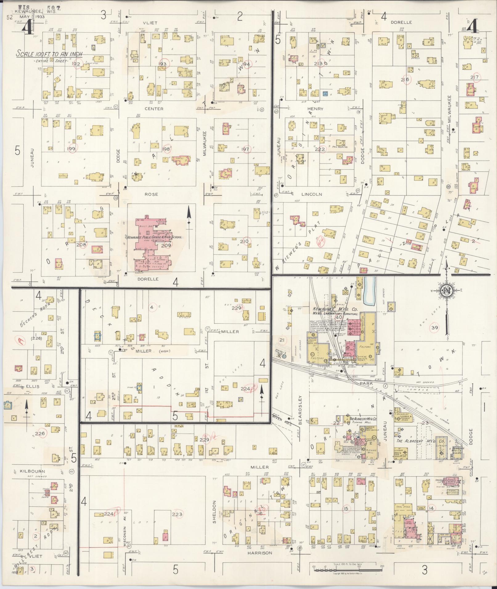 Sanborn Fire Insurance Map from Kewaunee, Kewaunee County, Wisconsin (1941), Sheet #0004 - Complete Map Set gallery image, historic Sanborn map, vintage wall art, Wisconsin Wisconsin