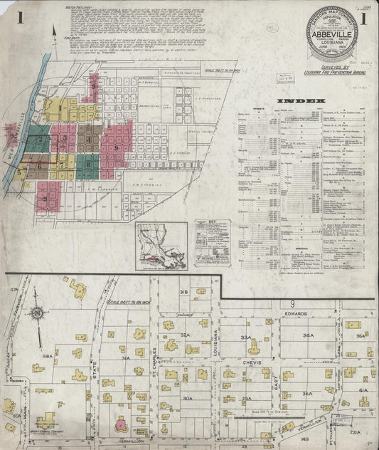 Sanborn Fire Insurance Map from Abbeville, Vermilion Parish, Louisiana. (1923) – Historic Sanborn Fire Insurance Map Print